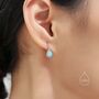 Sterling Silver Blue Opal Droplet Drop Hook Earrings, thumbnail 7 of 11