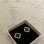 Black Clover Stud Earrings, thumbnail 3 of 6