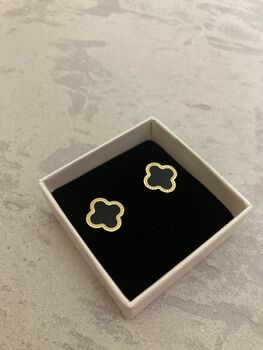 Black Clover Stud Earrings, 3 of 6