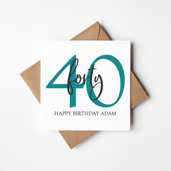 40th Birthday Card Choose Colour And Text, 2 of 4