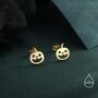 Sterling Silver Carved Pumpkin Stud Earrings, thumbnail 6 of 12