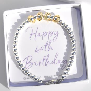 Dainty Silver Plated Milestone Birthday Decade Bracelet, 5 of 10