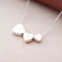 Triple Heart Initial Personalised Necklace, thumbnail 1 of 12