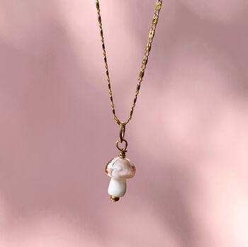 Glass Mushroom Gold Plated Necklace, 9 of 11