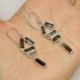 Black Tourmaline Earrings, Green Tourmaline Earrings, thumbnail 4 of 7
