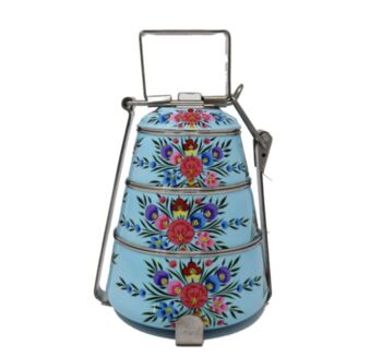Hand Painted Tiffin Lunch Box Vintage Floral, 9 of 9