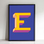 Letter E Print Alphabet Initial Colourful Art Print, thumbnail 2 of 3