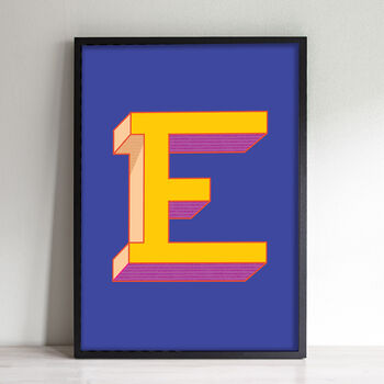 Letter E Print Alphabet Initial Colourful Art Print, 2 of 3