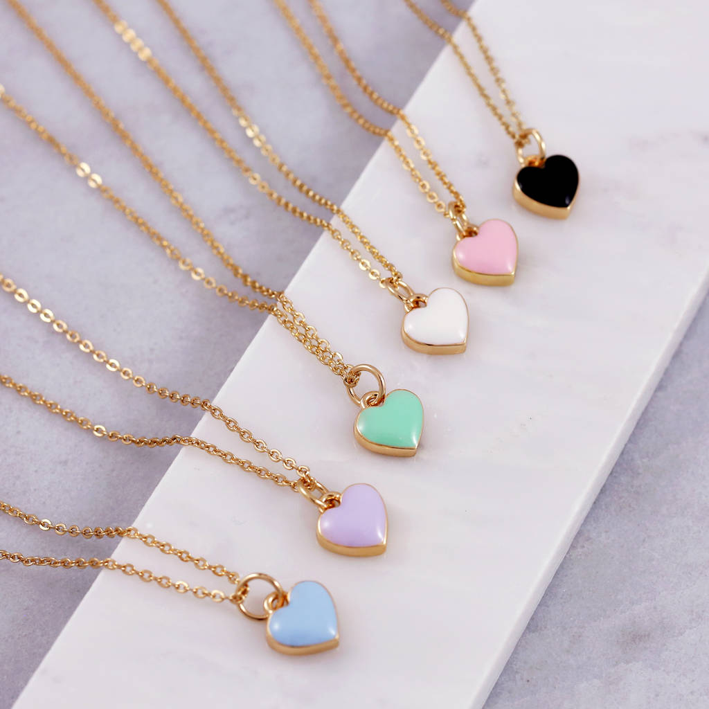 valentines gift enamel heart necklace by j&s jewellery ...