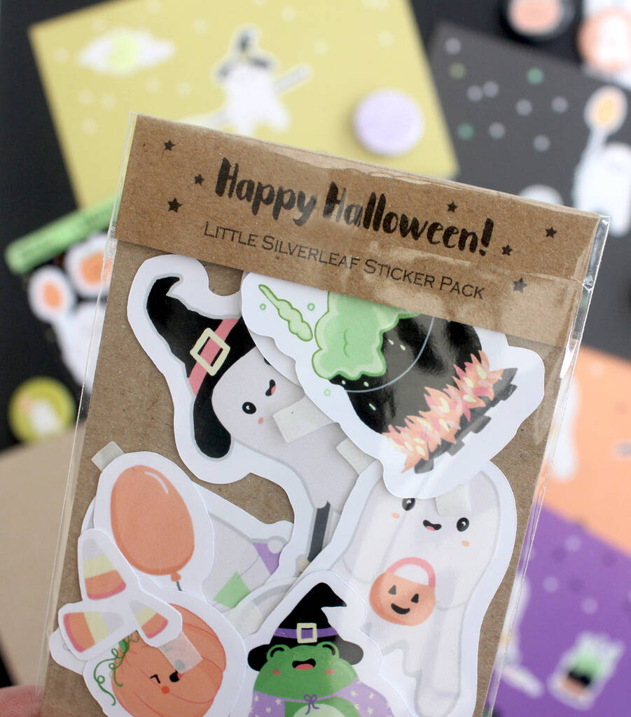 Halloween Party Ghosts, Cute Die Cut Sticker Pack, 1 of 7