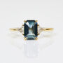 18ct Gold Teal Sapphire And Diamond Engagement Ring, thumbnail 2 of 5