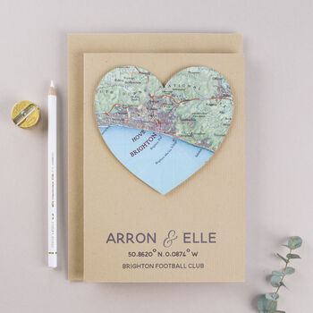 Personalised Map Heart Valentine's Card, 2 of 6