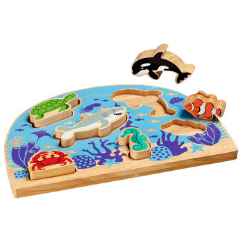 Wooden Toy Sealife Shape Sorter Tray Puzzle, 2 of 3