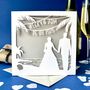 Personalised Papercut Beach Wedding Card, thumbnail 1 of 5