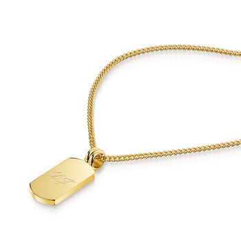 Mini Dog Tag Necklace 18 K Gold Plated Steel, 5 of 7