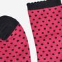 Women's Glitter Socks Pink Black Small Polka Dots, thumbnail 4 of 5