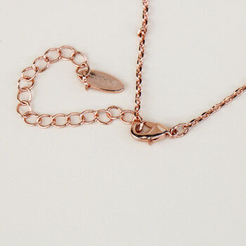 Rose Gold Colour Heart Pendant Necklace With White Crystal, 4 of 4