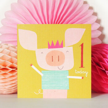 Piglet 1st Birthday Card, 4 of 5