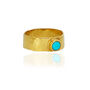 Hammered Band Ring With Turquoise Stone, thumbnail 3 of 3