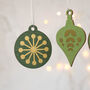 Christmas Tree Decoration Set, Green With Gold, thumbnail 5 of 5