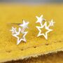 Sterling Silver Star Cluster Stud Earrings, thumbnail 3 of 5