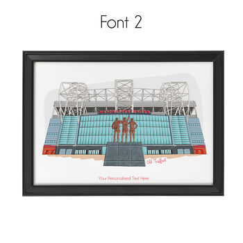Personalised Manchester Utd Print, Old Trafford Stadium, 3 of 6