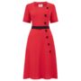 Olivia Dress In Lipstick Red Vintage 1940s Style, thumbnail 1 of 3