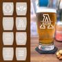 Personalised Pint Glass W/ Coaster With Name Initial, thumbnail 1 of 12