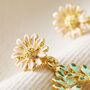 Crystal Flower And Enamel Bee Drop Earrings, thumbnail 7 of 7