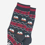 Fair Isle Christmas Pudding Men's Bamboo Socks Black Red, thumbnail 3 of 4