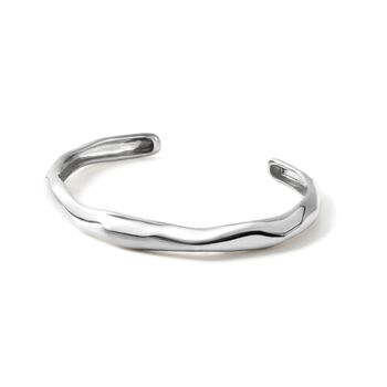 Elya Chunky Organic Sterling Silver Cuff, 2 of 3
