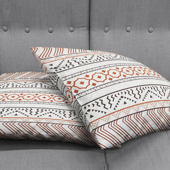 Aztec Pattern Cushion Cover With Geometric Brown Lines, 4 of 7