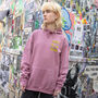 Acid House Unisex 90s Style Graphic Hoodie In Purple, thumbnail 2 of 6