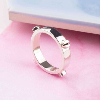 Screw Accent Sterling Silver Rings, 7 of 8