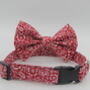 Red Floral Print Dog Bow Tie, thumbnail 5 of 7