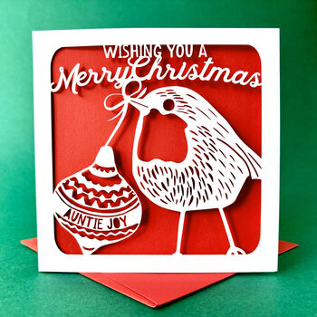 Personalised Papercut Robin Christmas Card, 3 of 6