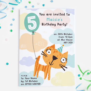 Birthday Cat Party Invitations, 3 of 3