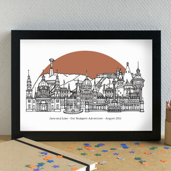 Budapest Skyline Travel Art Print, 3 of 6