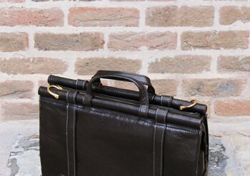 Leather Briefcase For Men Women Black Messenger, 6 of 12