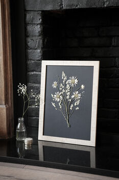 Golden Hour Botanical Wall Art – A3 Pressed Flowers In Sand Frame, 3 of 7
