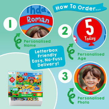 Personalised Little Diggers Birthday Jigsaw Puzzle, 4 of 10