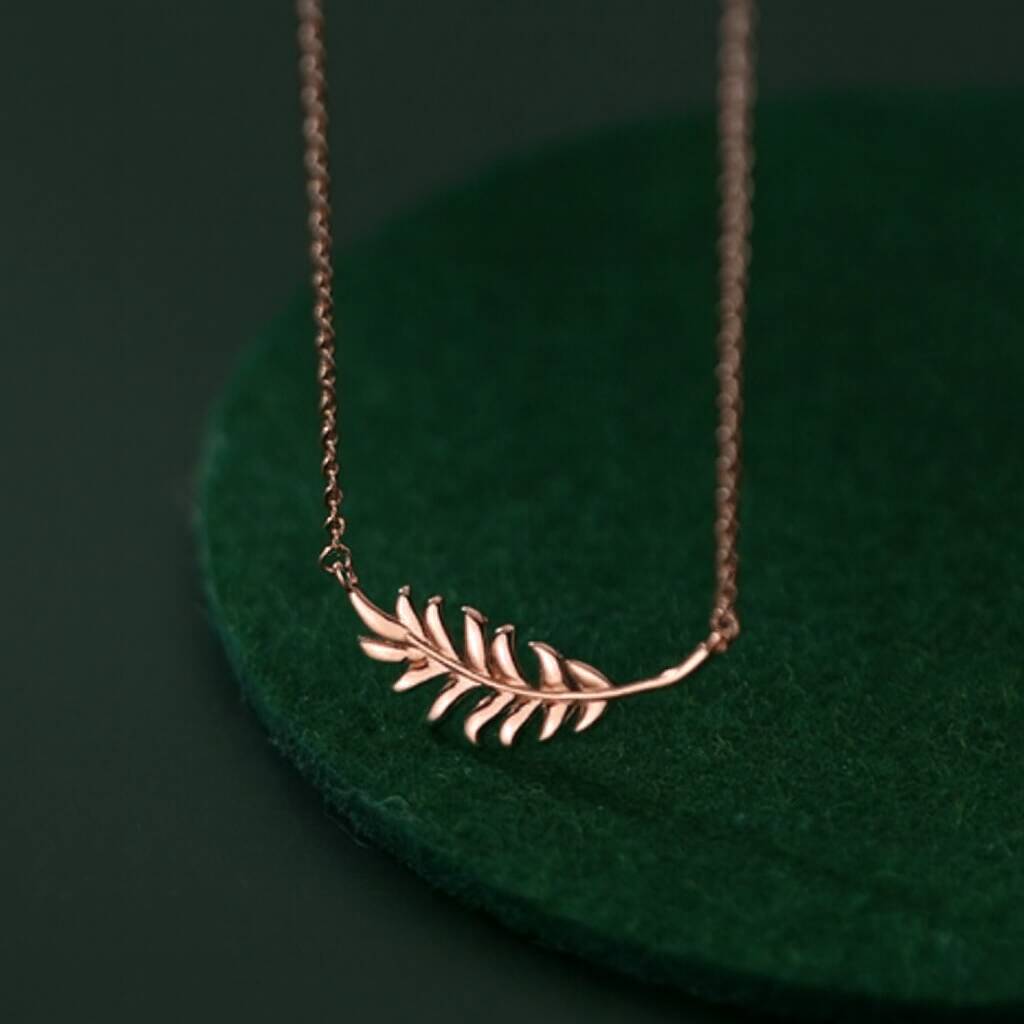 Sterling Feather Pendant Necklace, 1 of 4