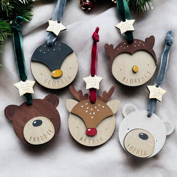 Personalised Hand Painted Penguin Christmas Bauble, 3 of 7