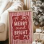 Merry And Bright Red And Pink Christmas Print, thumbnail 1 of 3