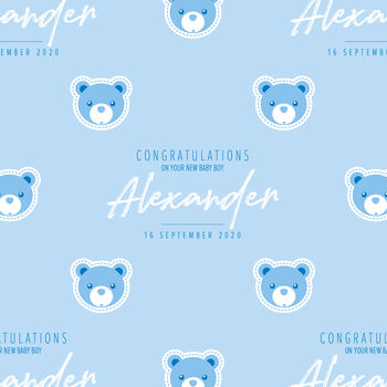 Personalised New Baby Wrapping Paper, 2 of 4