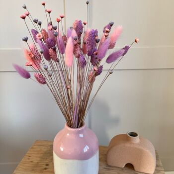 Mini Pink And Purple Bunny Tail Arrangement, 4 of 4