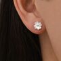 Buttercup Flower Stud Earrings In Sterling Silver, thumbnail 1 of 12