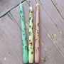 Hand Painted Bright Summer Floral Candles, thumbnail 1 of 3