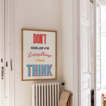 Don't Believe Everything You Think Retro Print, 2 of 6