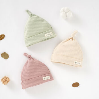 Organic Cotton Baby Hat Set Of Three, 3 of 8